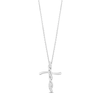 Thumbnail Image 0 of Hallmark Diamonds Cross Necklace 1/10 ct tw Sterling Silver 18"