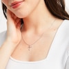 Thumbnail Image 3 of Hallmark Diamonds Cross Necklace 1/10 ct tw Sterling Silver 18&quot;