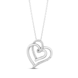 Hallmark Diamonds Heart Necklace 1/15 ct tw Sterling Silver 18&quot;