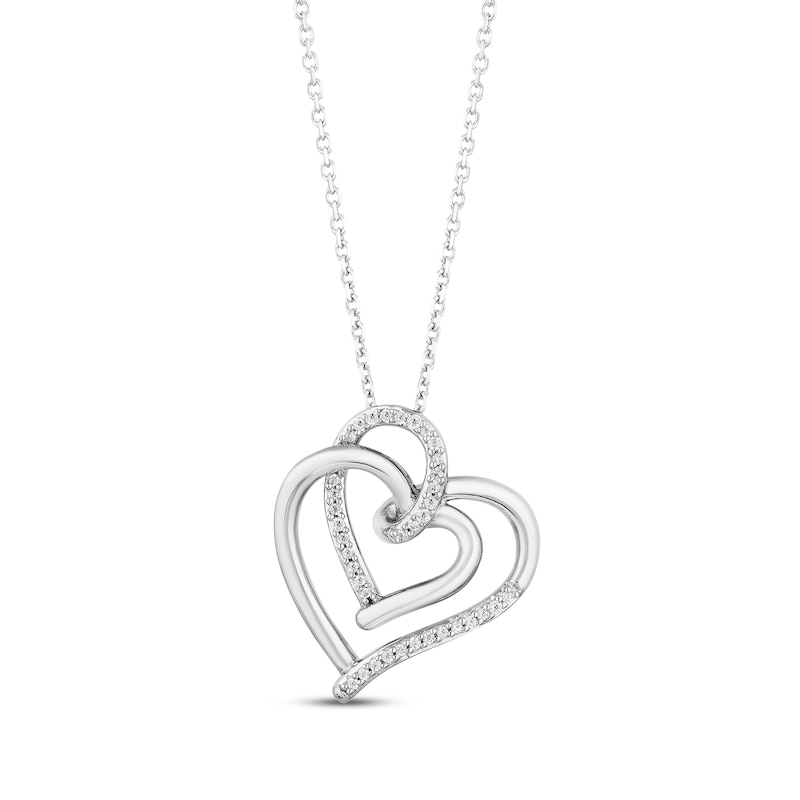 Main Image 1 of Hallmark Diamonds Heart Necklace 1/15 ct tw Sterling Silver 18&quot;