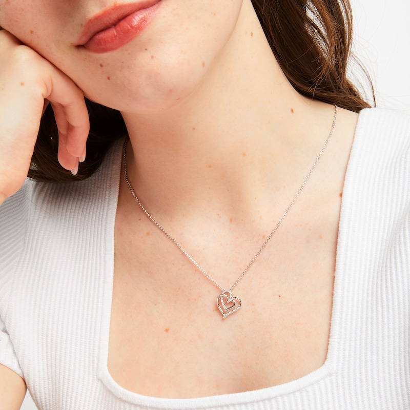 Main Image 3 of Hallmark Diamonds Heart Necklace 1/15 ct tw Sterling Silver 18&quot;