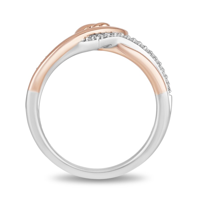 Hallmark Diamond Heart Ring 1/10 ct tw Sterling Silver & 10K Rose Gold