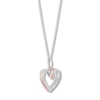 Thumbnail Image 2 of Hallmark Diamonds Heart Necklace 1/10 ct tw Sterling Silver & 10K Rose Gold 18&quot;