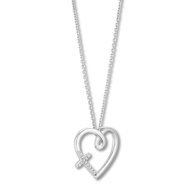 Main Image 2 of Hallmark Diamonds Heart Necklace 1/20 ct tw Sterling Silver 18&quot;