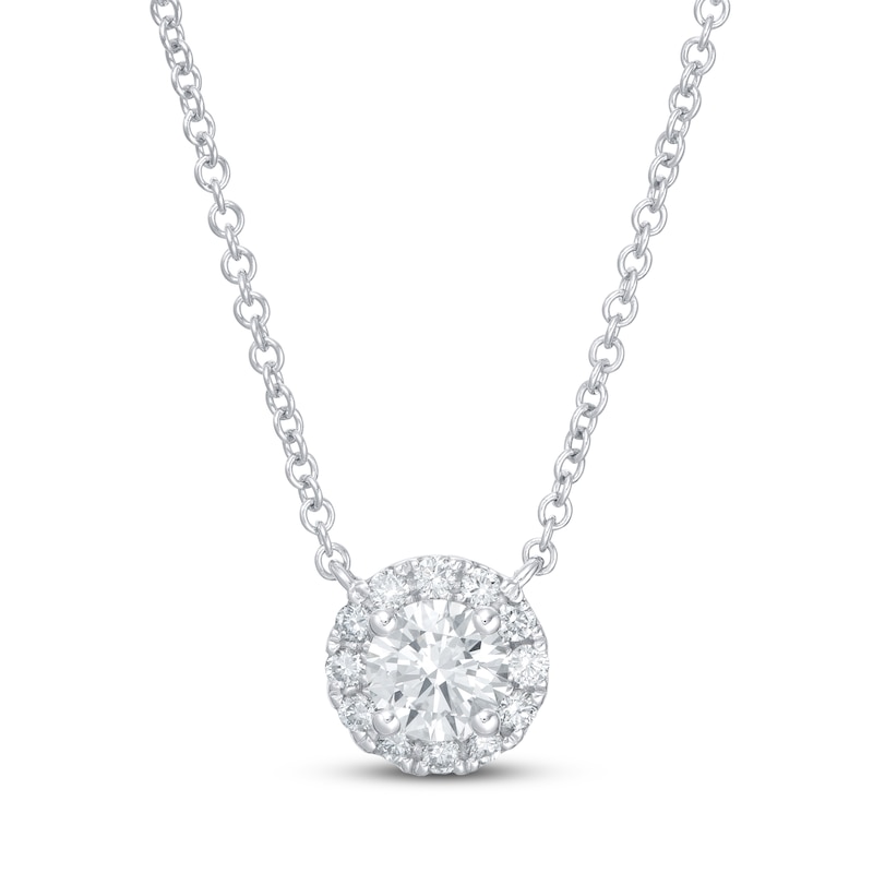 Main Image 1 of KAY Lab-Grown Diamonds Necklace 1/2 ct tw 14K White Gold 19&quot; (F/SI2)