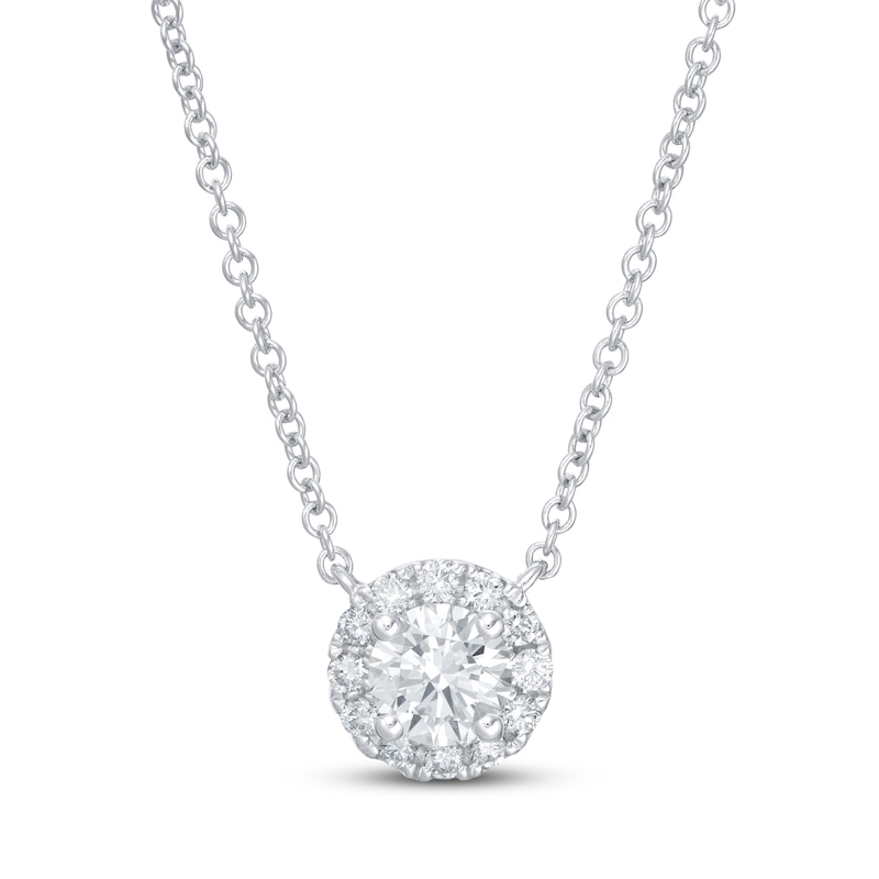 Lab-Created Diamonds by KAY Necklace 1/2 ct tw 14K White Gold 19" (F/SI2)