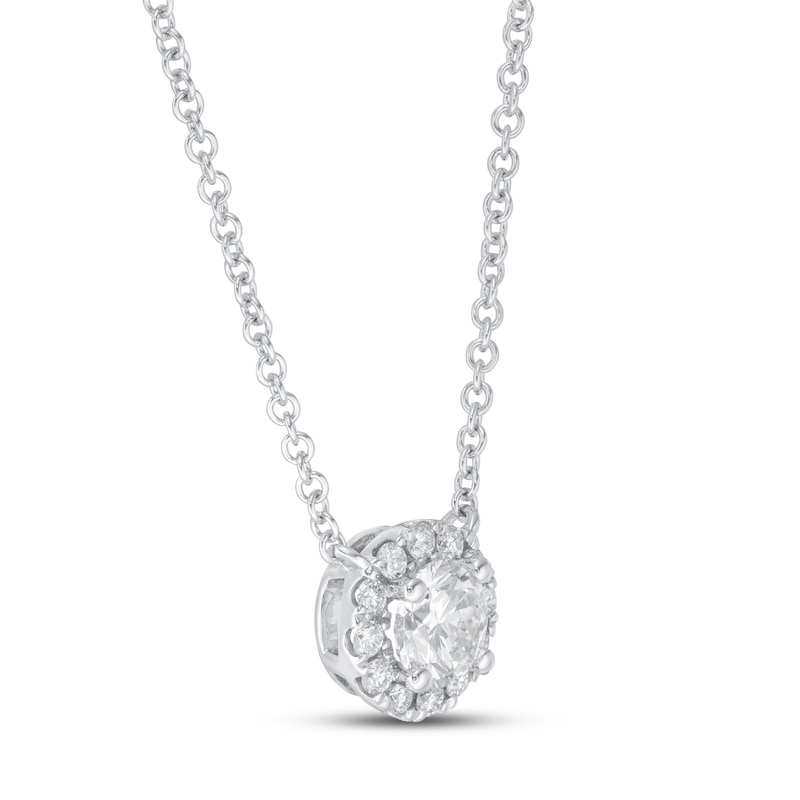 Main Image 2 of KAY Lab-Grown Diamonds Necklace 1/2 ct tw 14K White Gold 19&quot; (F/SI2)