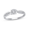 Thumbnail Image 1 of Diamond Halo Twist Promise Ring 1/10 ct tw 10K White Gold