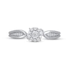 Thumbnail Image 3 of Diamond Halo Twist Promise Ring 1/10 ct tw 10K White Gold