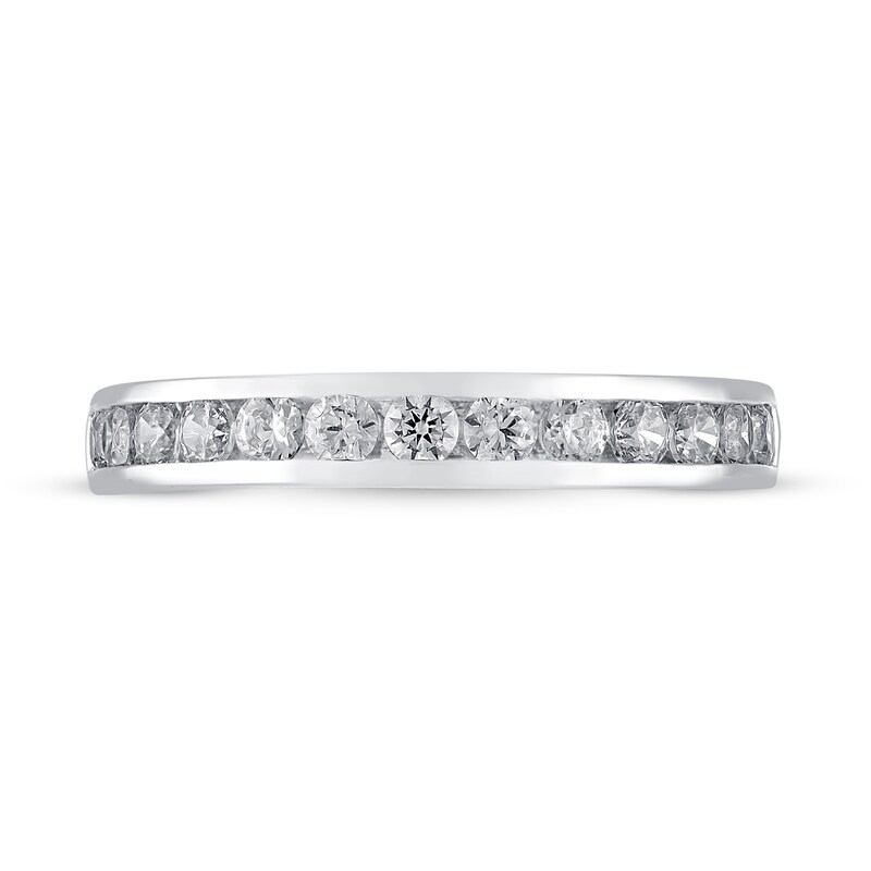 THE LEO Diamond Wedding Band 5/8 ct tw Round-cut 14K White Gold