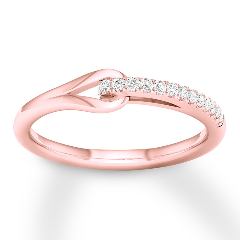 Love + Be Loved Diamond Ring 1/10 ct tw Round-cut 10K Rose Gold