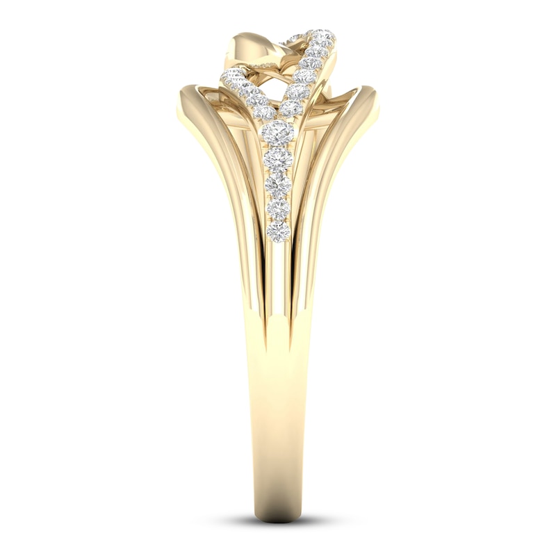 Main Image 3 of Love + Be Loved Diamond Fashion Ring 1/6 ct tw 10K Yellow Gold