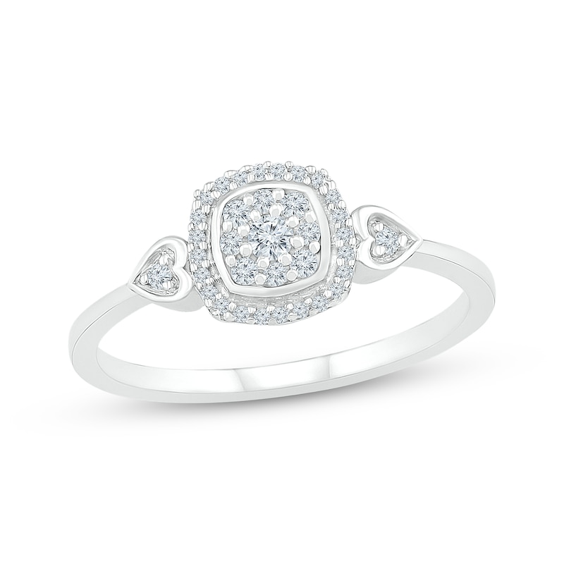 Diamond Ring 1/6 ct tw 10K White Gold