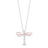 Hallmark Diamonds Dragonfly Necklace 1/10 ct tw Sterling Silver & 10K Rose Gold 18"