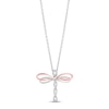 Thumbnail Image 0 of Hallmark Diamonds Dragonfly Necklace 1/10 ct tw Sterling Silver & 10K Rose Gold 18"