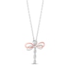 Thumbnail Image 1 of Hallmark Diamonds Dragonfly Necklace 1/10 ct tw Sterling Silver & 10K Rose Gold 18"