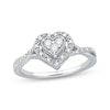 Thumbnail Image 1 of Multi-Diamond Heart Promise Ring 1/5 ct tw Sterling Silver
