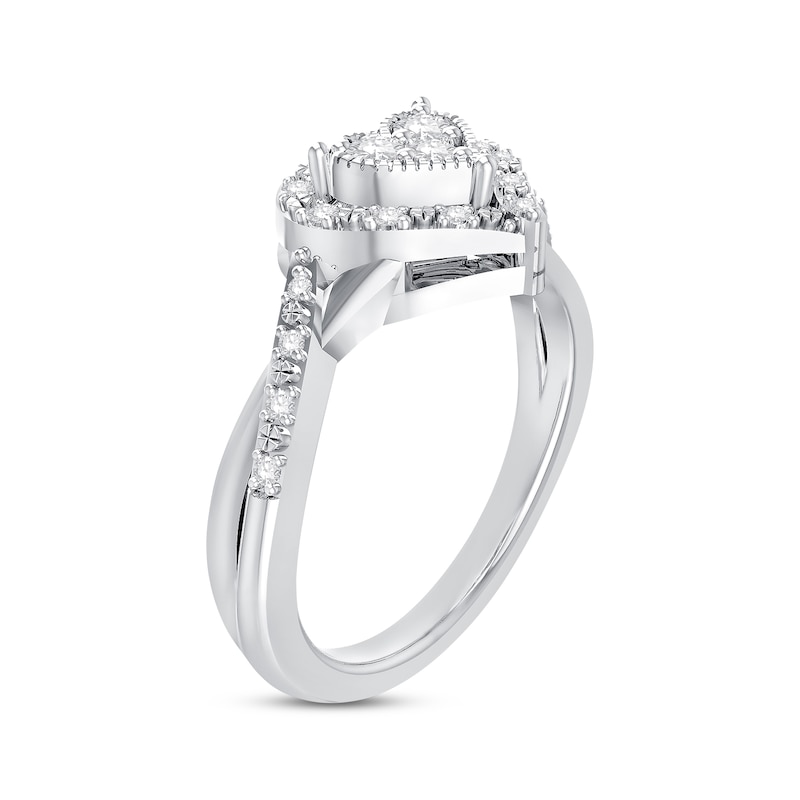 Main Image 2 of Multi-Diamond Heart Promise Ring 1/5 ct tw Sterling Silver