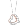Thumbnail Image 0 of Hallmark Diamonds Hearts Necklace 1/4 ct tw 10K Rose Gold Sterling Silver 18”