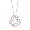Thumbnail Image 1 of Hallmark Diamonds Hearts Necklace 1/4 ct tw 10K Rose Gold Sterling Silver 18”