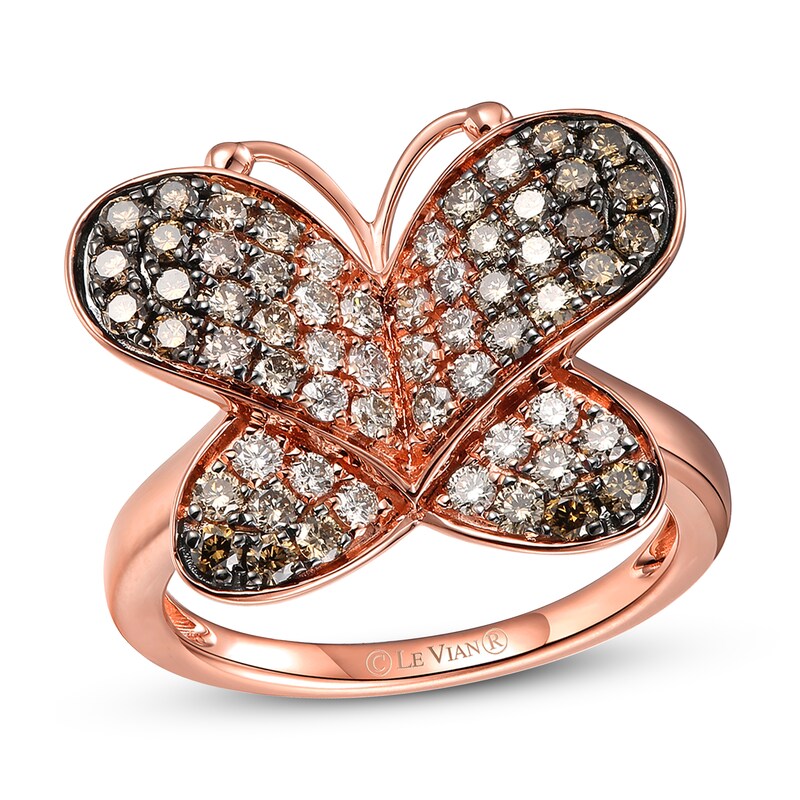Le Vian Diamond Butterfly Ring 1 ct tw 14K Strawberry Gold