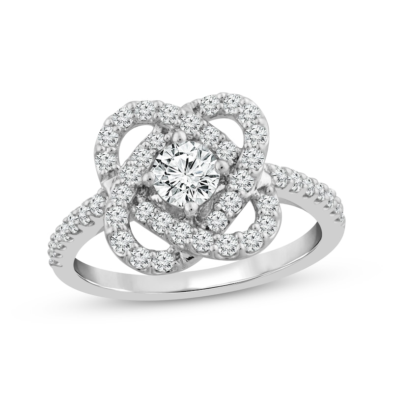 Center Of Me Diamond Ring 1 Ct Tw 14k White Gold Kay