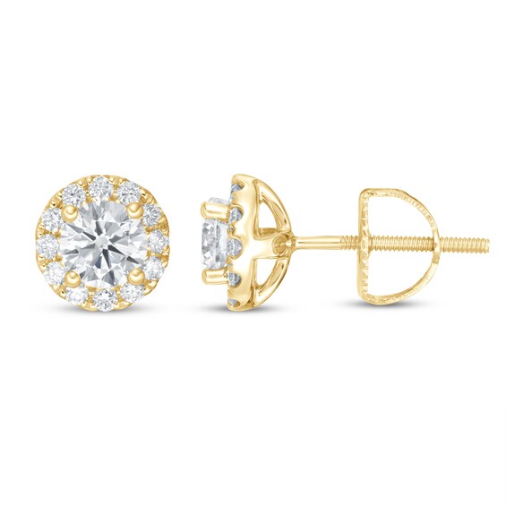 LabCreated Diamond Earrings 1 ct tw 14K Yellow Gold Kay
