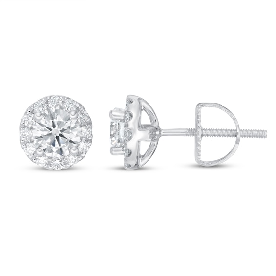 Lab-Created Diamond Earrings 1 ct tw 14K White Gold | Kay