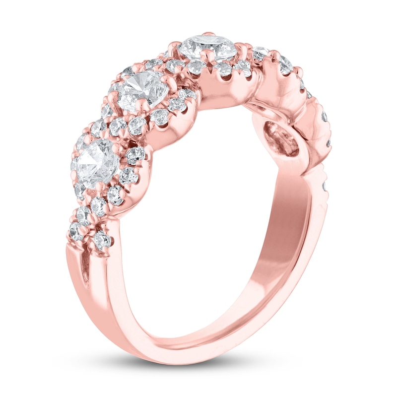 THE LEO Diamond Anniversary Ring 1-1/2 ct tw Round-cut 14K Rose Gold