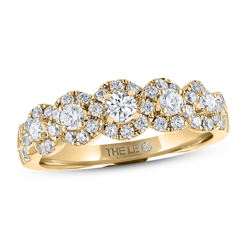 THE LEO Diamond Anniversary Ring 3/4 ct tw Round-cut 14K Yellow Gold with 360
