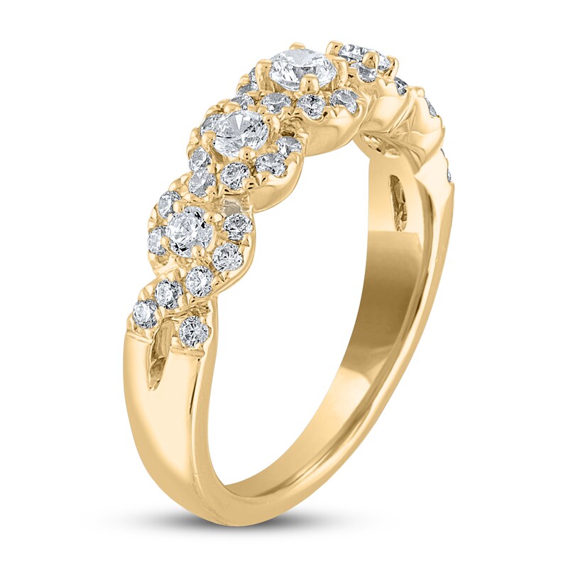 THE LEO Diamond Anniversary Ring 3/4 ct tw Round-cut 14K Yellow Gold