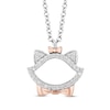 Thumbnail Image 1 of Disney Treasures The Aristocats Diamond Necklace 1/10 ct tw Sterling Silver & 10K Rose Gold 17&quot;
