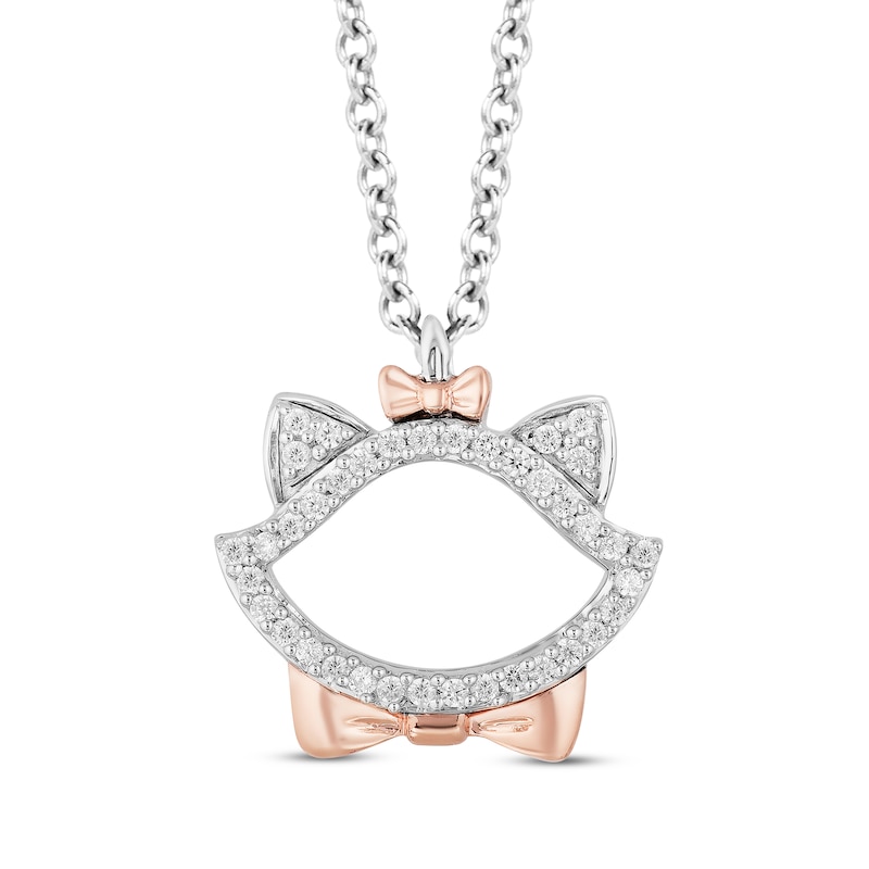 Main Image 1 of Disney Treasures The Aristocats Diamond Necklace 1/10 ct tw Sterling Silver & 10K Rose Gold 17&quot;
