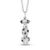 Disney Treasures 101 Dalmatians Black & White Diamond Necklace 1/10 ct tw Sterling Silver & 10K Rose Gold 17"