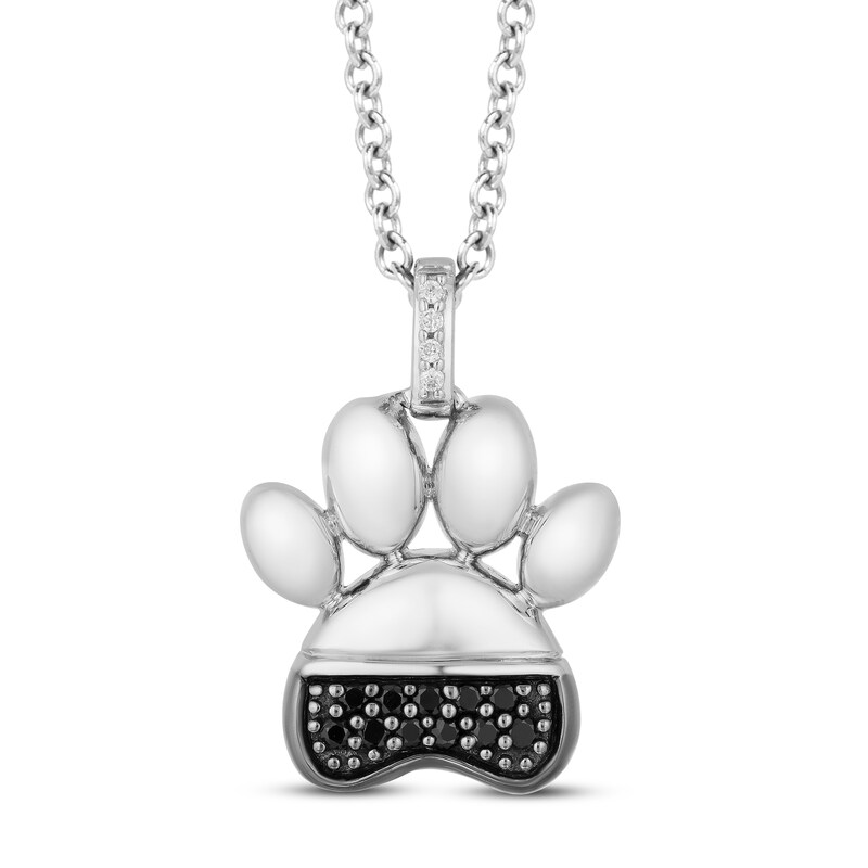 Disney Treasures 101 Dalmatians Black & White Diamond Necklace 1/10 ct tw Sterling Silver 17"