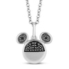 Disney Treasures Mickey Mouse Black Diamond Necklace 1/20 ct tw Sterling Silver 17"