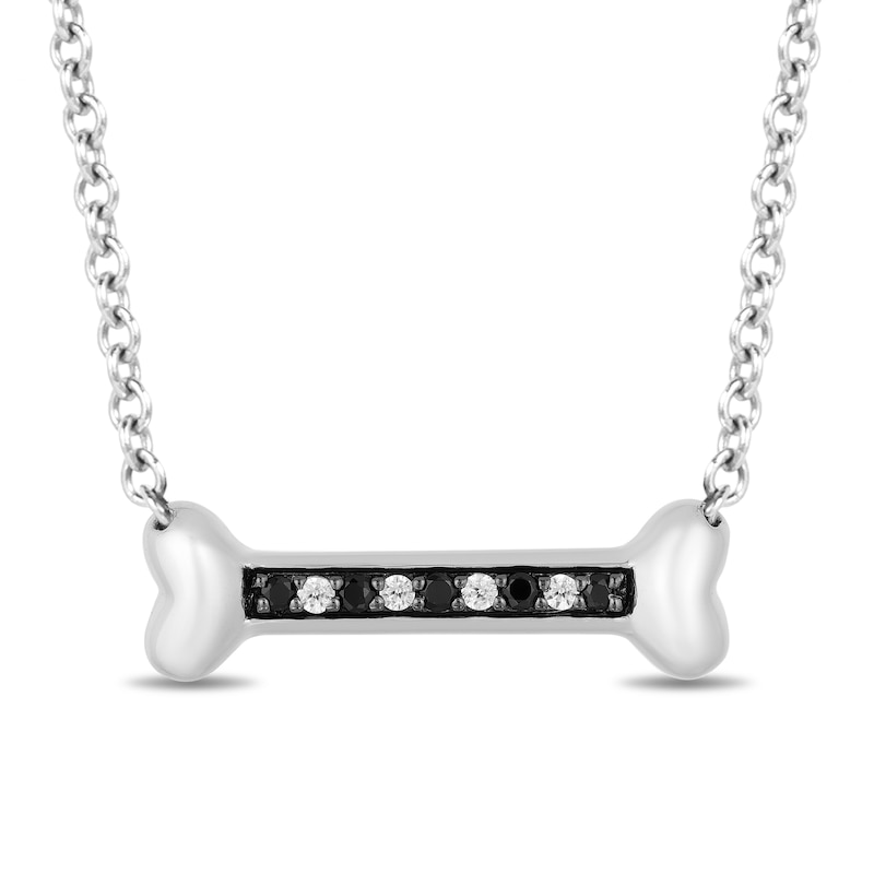 Main Image 1 of Disney Treasures 101 Dalmatians Black and White Diamond Necklace 1/10 ct tw Sterling Silver 17&quot;