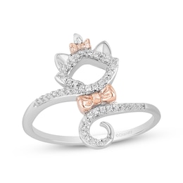 Disney Treasures The Aristocats Diamond Ring 1/10 ct tw Sterling Silver & 10K Rose Gold