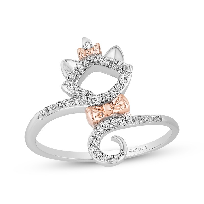 Disney Treasures The Aristocats Diamond Ring 1/10 ct tw Sterling Silver & 10K Rose Gold