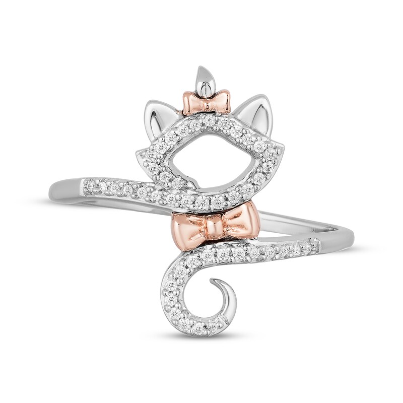 Disney Treasures The Aristocats Diamond Ring 1 10 Ct Tw Sterling Silver 10k Rose Gold Kay