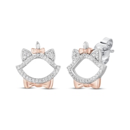 Disney Treasures The Aristocats Diamond Earrings 1/10 ct tw Sterling Silver & 10K Rose Gold
