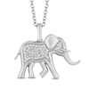 Disney Treasures The Lion King Elephant Necklace 1/10 ct tw Diamonds Sterling Silver 17"