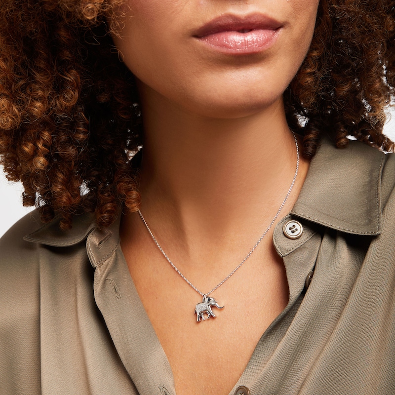 Main Image 2 of Disney Treasures The Lion King Elephant Necklace 1/10 ct tw Diamonds Sterling Silver 17&quot;