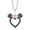 Thumbnail Image 1 of Disney Treasures Minnie Mouse Black Diamond Heart Necklace 1/5 ct tw 10K Rose Gold & Sterling Silver 17&quot;