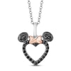 Thumbnail Image 0 of Disney Treasures Minnie Mouse Black Diamond Heart Necklace 1/5 ct tw 10K Rose Gold & Sterling Silver 17"