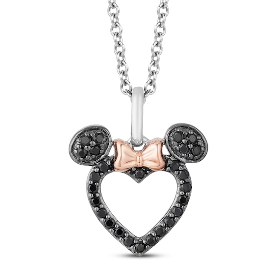 Disney Treasures Minnie Mouse Heart Necklace 1/5 ct tw Diamonds 10K