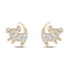 Disney Treasures The Lion King Earrings 1/10 ct tw Diamonds 10K Yellow Gold & Sterling Silver