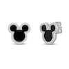Disney Treasures Mickey Mouse Black Onyx & Diamond Earrings 1/6 ct tw Sterling Silver