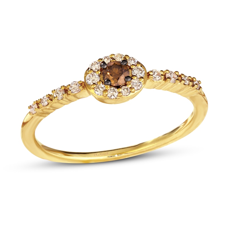 Main Image 1 of Le Vian Nude and Chocolate Diamond Ring 1/4 ct tw 14K Honey Gold