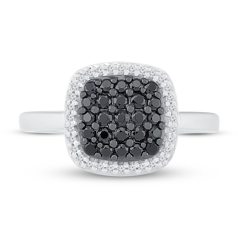 Black & White Diamond Ring 3/8 ct tw Sterling Silver